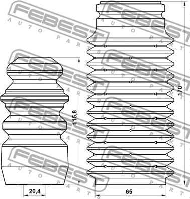 Febest FDSHB-MONIIIR-KIT - Dust Cover Kit, shock absorber autospares.lv