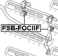 Febest FSB-FOCIIF - Bearing Bush, stabiliser autospares.lv