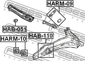 Febest HAB-051 - Bush of Control / Trailing Arm autospares.lv