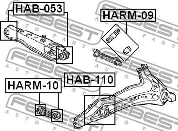 Febest HAB-053 - Bush of Control / Trailing Arm autospares.lv