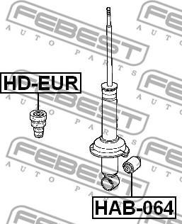 Febest HAB-064 - Bush, shock absorber autospares.lv