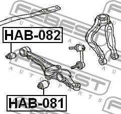 Febest HAB-081 - Bush of Control / Trailing Arm autospares.lv