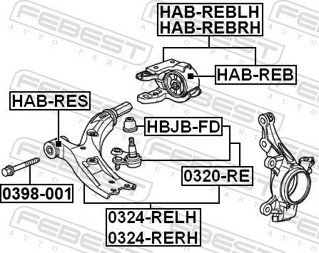 Febest HAB-REBLH - Bush of Control / Trailing Arm autospares.lv