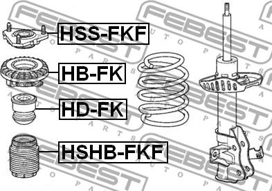 Febest HB-FK - Rolling Bearing, suspension strut support mounting autospares.lv