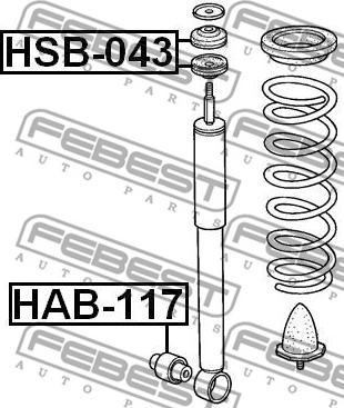 Febest HSB-043 - Spacer Bush, shock absorber autospares.lv