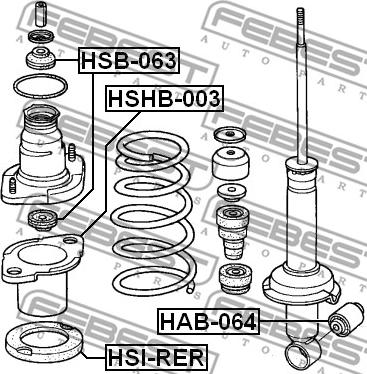 Febest HSB-063 - Spacer Bush, shock absorber autospares.lv