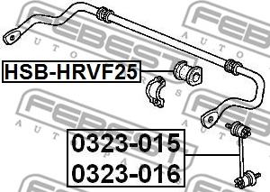 Febest HSB-HRVF25 - Bearing Bush, stabiliser autospares.lv