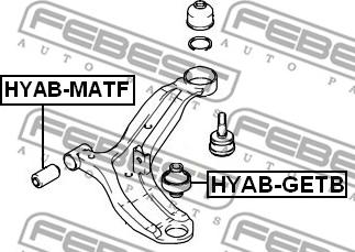 Febest HYAB-GETB - Bush of Control / Trailing Arm autospares.lv