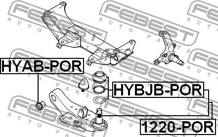 Febest HYAB-POR - Bush of Control / Trailing Arm autospares.lv