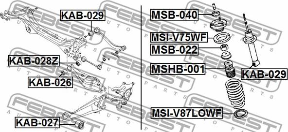 Febest KAB-029 - Bush of Control / Trailing Arm autospares.lv