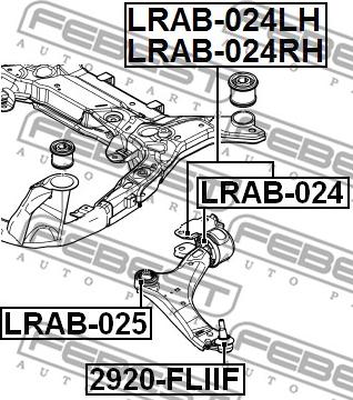 Febest LRAB-024RH - Bush of Control / Trailing Arm autospares.lv