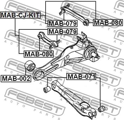 Febest MAB-080 - Bush of Control / Trailing Arm autospares.lv