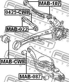 Febest MAB-022 - Bush of Control / Trailing Arm autospares.lv