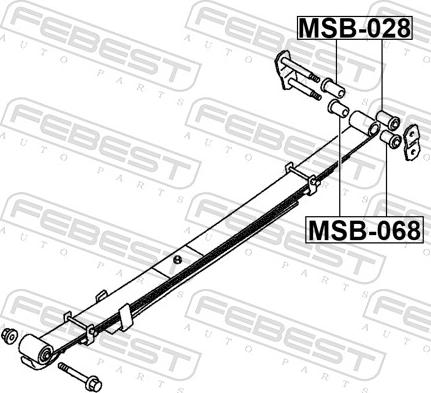 Febest MSB-068 - Bush, leaf spring autospares.lv