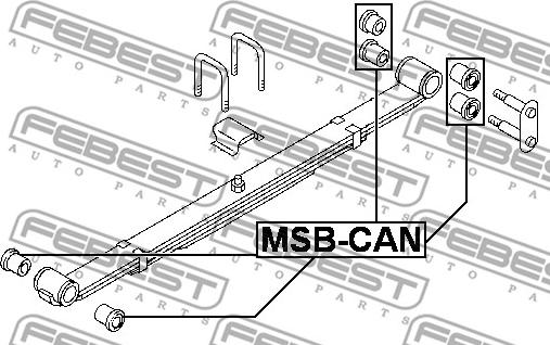 Febest MSB-CAN - Bush, leaf spring autospares.lv