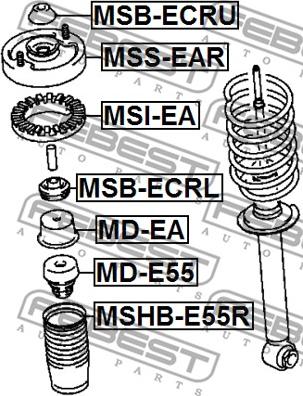 Febest MSB-ECRU - Spacer Bush, shock absorber autospares.lv