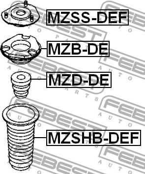 Febest MZSS-DEF - Top Strut Mounting autospares.lv