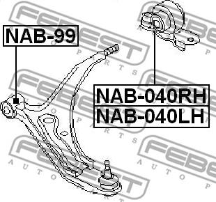 Febest NAB-040LH - Bush of Control / Trailing Arm autospares.lv