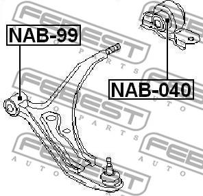 Febest NAB-040 - Bush of Control / Trailing Arm autospares.lv