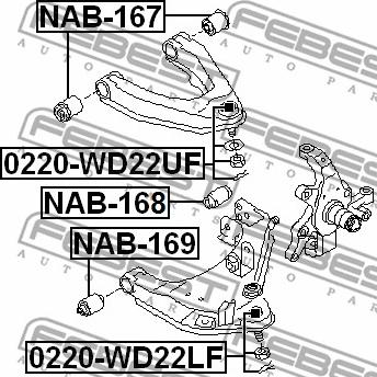 Febest NAB-168 - Bush of Control / Trailing Arm autospares.lv