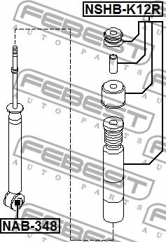 Febest NAB-348 - Bush, shock absorber autospares.lv