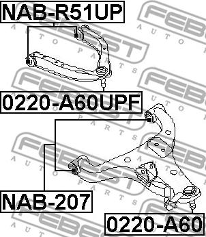 Febest NAB-207 - Bush of Control / Trailing Arm autospares.lv