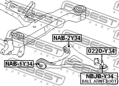 Febest NAB-2Y34 - Bush of Control / Trailing Arm autospares.lv