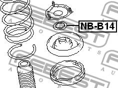 Febest NB-B14 - Rolling Bearing, suspension strut support mounting autospares.lv