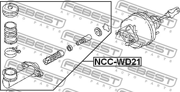 Febest NCC-WD21 - Master Cylinder, clutch autospares.lv