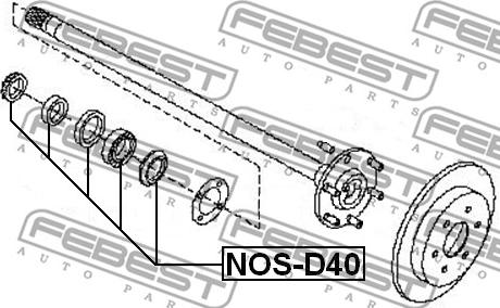 Febest NOS-D40 - Bearing, drive shaft autospares.lv
