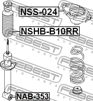 Febest NSS-024 - Top Strut Mounting autospares.lv