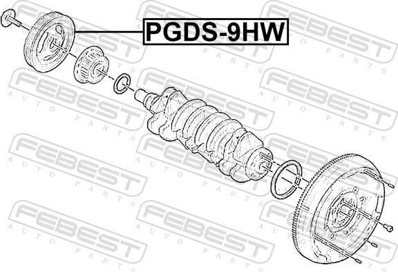 Febest PGDS-9HW - Belt Pulley, crankshaft autospares.lv