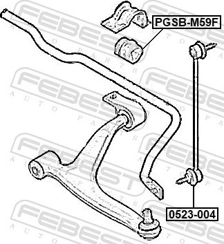 Febest PGSB-M59F - Bearing Bush, stabiliser autospares.lv