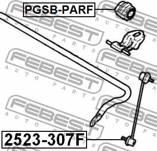 Febest PGSB-PARF - Bearing Bush, stabiliser autospares.lv