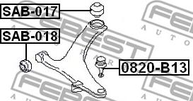 Febest SAB-017 - Bush of Control / Trailing Arm autospares.lv