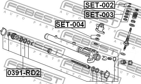 Febest SET-003 - Repair Kit, inner tie rod autospares.lv