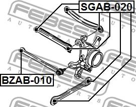 Febest SGAB-020 - Bush of Control / Trailing Arm autospares.lv