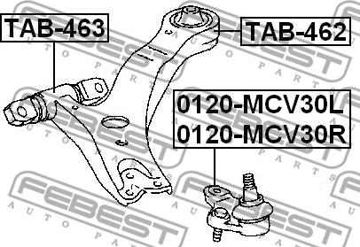 Febest TAB-462 - Bush of Control / Trailing Arm autospares.lv