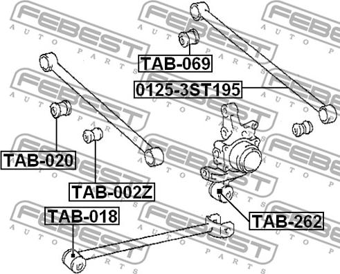 Febest TAB-018 - Bush of Control / Trailing Arm autospares.lv