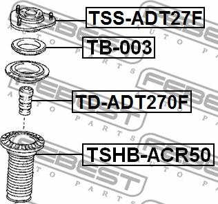 Febest TB-003 - Rolling Bearing, suspension strut support mounting autospares.lv