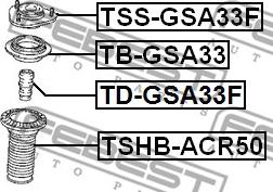 Febest TD-GSA33F - Rubber Buffer, suspension autospares.lv