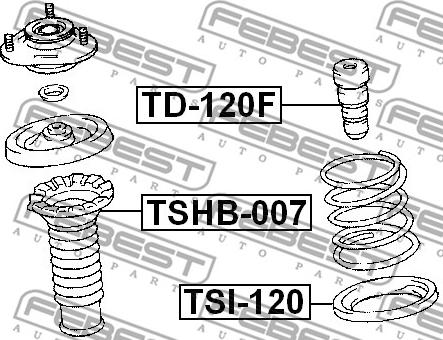 Febest TSHB-007 - Dust Cover Kit, shock absorber autospares.lv