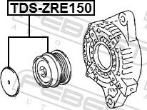 Febest TDS-ZRE150 - Pulley, alternator, freewheel clutch autospares.lv