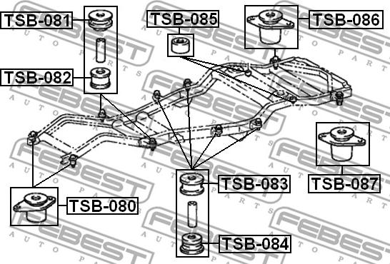 Febest TSB-082 - Mounting, vehicle frame autospares.lv