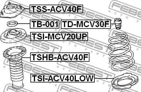 Febest TSS-ACV40F - Top Strut Mounting autospares.lv