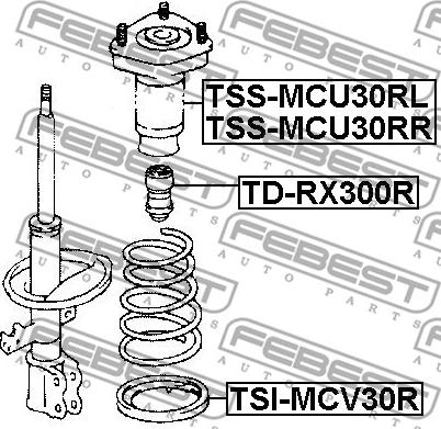 Febest TSS-MCU30RR - Top Strut Mounting autospares.lv