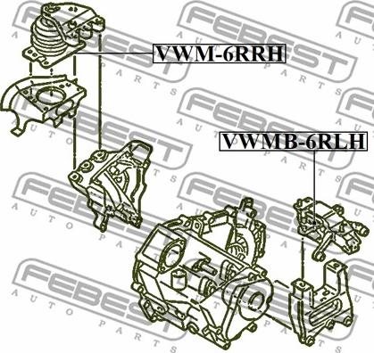 Febest VWMB-6RLH - Holder, engine mounting autospares.lv