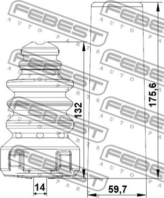 Febest VWSHB-TOURR-KIT - Dust Cover Kit, shock absorber autospares.lv