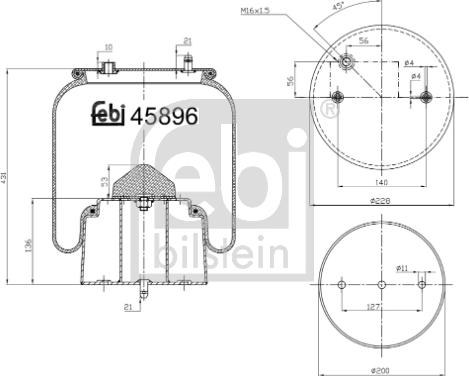 Febi Bilstein 45896 - Bellow, air suspension autospares.lv