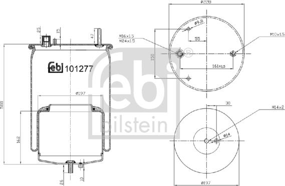 Febi Bilstein 101277 - Bellow, air suspension autospares.lv
